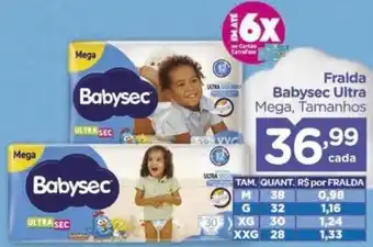 Carrefour Fralda Babysec Ultra Mega, Tamanhos oferta