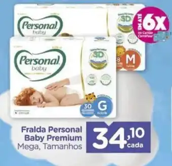 Carrefour Fralda Personal Baby Premium Mega, Tamanhos oferta