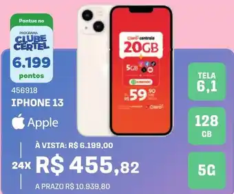 Lojas Certel IPHONE 13 5G 128GB oferta