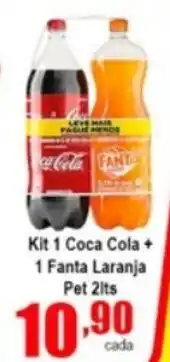 Higa's Supermercado Kit 1 Coca Cola 2L + 1 Fanta Laranja 2L oferta