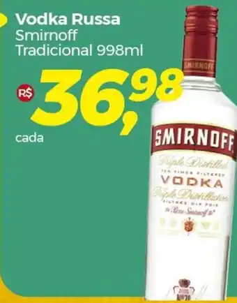 Frangolândia Vodka Russa Smirnoff Tradicional 998ml oferta