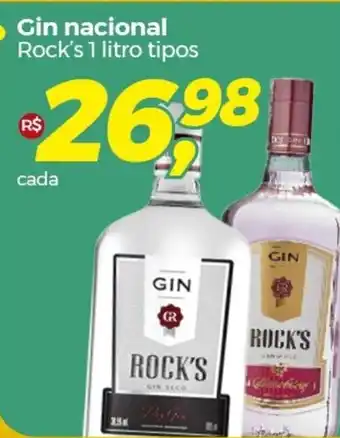 Frangolândia Gin nacional Rock's 1 litro tipos oferta