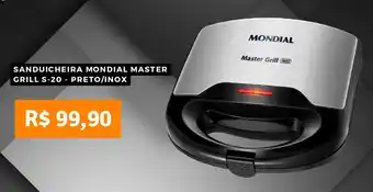 Pontofrio SANDUICHEIRA MONDIAL MASTER GRILL S-20 - PRETO/INOX oferta