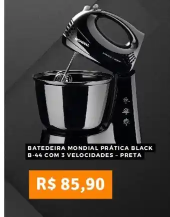 Pontofrio BATEDEIRA MONDIAL PRÁTICA BLACK B-44 COM 3 VELOCIDADES-PRETA oferta