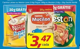 Supermercados Guanabara Farinha Lactea ou Neston 210g ou Mucilon 230g Sache Netle oferta
