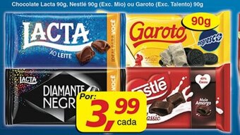 Supermercados Guanabara Chocolate Lacta 90g. Nestle 90g (exc. mi) ou garoto(ex talento) 90g oferta