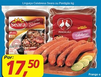 Supermercados Guanabara Linguica Calabresa Seara ou Perdigao 1kg oferta