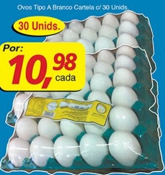 Ovos Tipo A Branco Cartela c/ 30 unids.