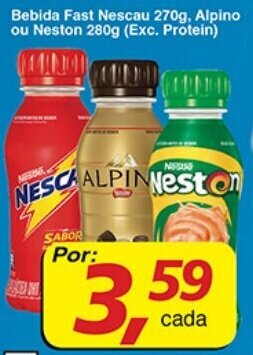 Supermercados Guanabara Bebida Fast Nescau 270g, Alpino ou Neston 280g (exc. protein) oferta
