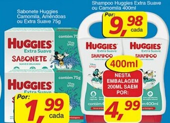 Supermercados Guanabara Sabonete Huggies Camomila, Amendoas ou Extra Suave 75g oferta