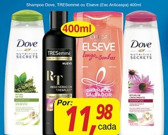 Supermercados Guanabara Shampoo Dove, TRESemme ou Elseve 400ml oferta
