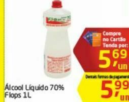 Álcool líquido 70% flops 1 l
