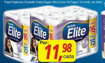 Supermercados Guanabara Papel Higiénico Dualette Folha Dupla Ultra (Leve 16 pague 15 unids. de 30m) oferta