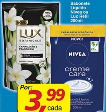 Supermercados Guanabara Sabonete Liquido Nivea ou Lux Refil 200ml oferta