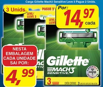Supermercados Guanabara Carga Gillette Mach3 Sensitive Leve 3 Pague 2 Unids. oferta