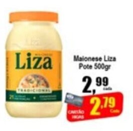 Higa's Supermercado Maionese Liza pote 500g oferta