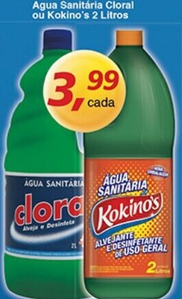 Supermercados Guanabara Agua Sanitaria Cloral ou Kokino's 2L oferta