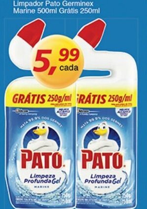 Supermercados Guanabara Limpador Pato Germinex marine 500ml gratis 250ml oferta