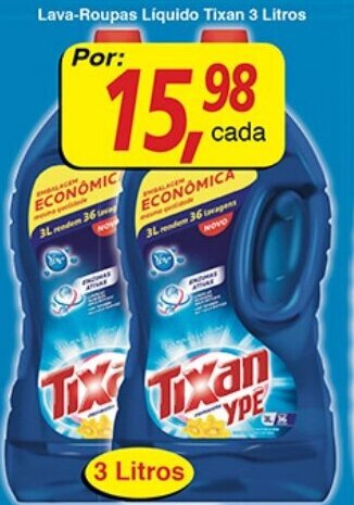 Lava-roupas liquido Tixan 3L