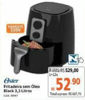 Deltasul Oster Fritadeira sem Oleo Black 3.3L oferta