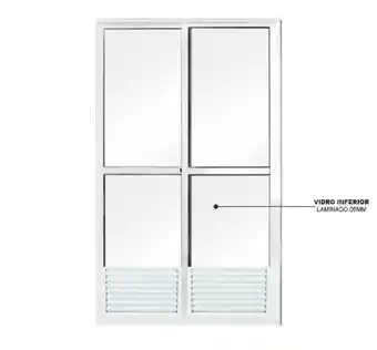 Quero Quero Porta de Correr Sacada Mista em Alumínio 2 Folhas Branco - 210x150 oferta
