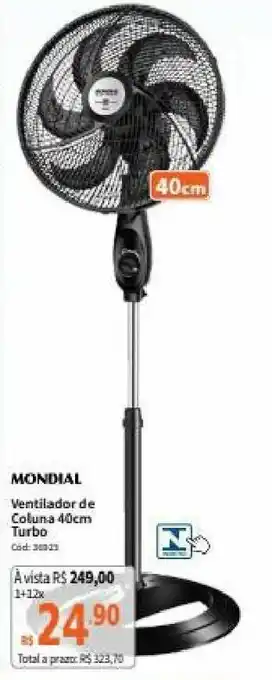 Deltasul Mondial Ventilador de Coluna 40cm Turbo oferta