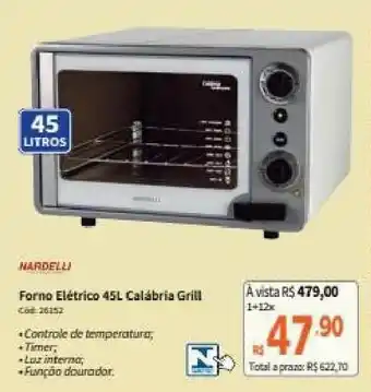 Forno Eletrico 45L Calabria Grill