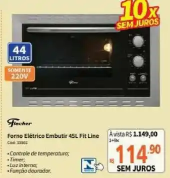 Deltasul Forno Eletrico Embutir 45L Fit Line oferta