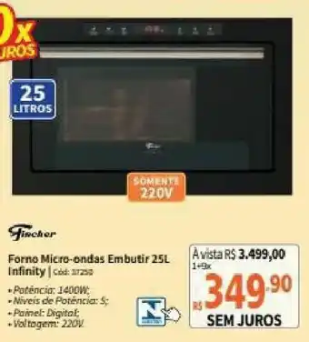 Deltasul Forno Micro-ondas Embutir 25L Infinity oferta