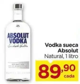 Carrefour Vodka sueca Absolut Natural, 1 litro oferta