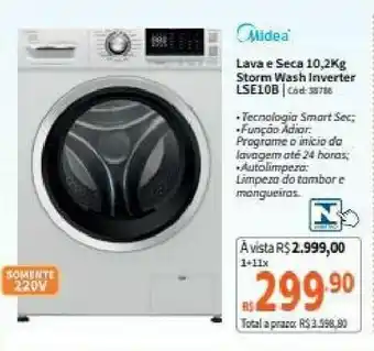 Deltasul Midea Lava e Seca 10.2kg Storm Wash Inverter oferta