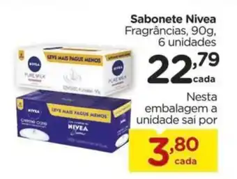 Carrefour Sabonete Nivea Fragrâncias, 90g, 6 unidades oferta