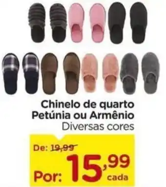 Carrefour Chinelo de quarto Petúnia ou Armênio Diversas cores oferta