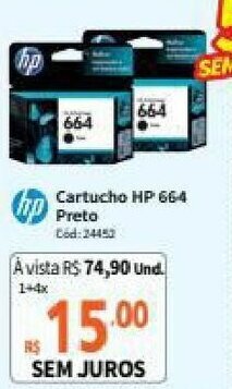 HP Cartucho 664 Preto