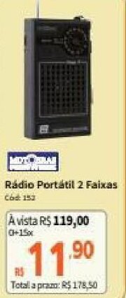 Deltasul Radio Portatil 2 Faixas oferta