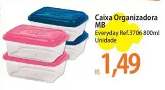 Atacadão Caixa Organizadora MB Everyday Ref.3706 800ml Unidade oferta