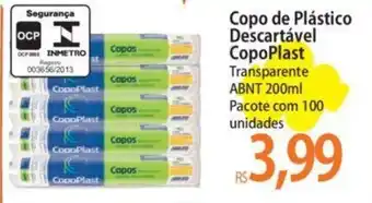 Atacadão Copo de Plástico Descartável CopoPlast Transparente oferta