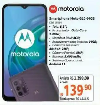 Deltasul Motorola Smartphone Moto G10 64gb oferta