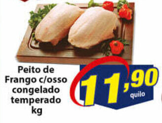 Vencedor Atacadista Peito de Frango c/osso Congelado temperado 1kg oferta