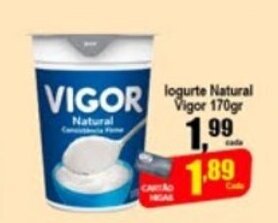 Higa's Supermercado Iogurte Natural Vigor 170g oferta