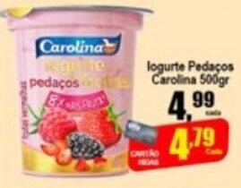 Higa's Supermercado Iogurte Pedacos Carolina 500g oferta