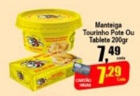 Higa's Supermercado Manteiga Tourinho pote ou Tablete 200g oferta