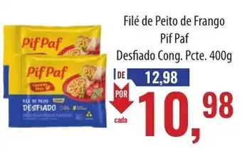 Supermercados BH Filé de Peito de Frango Pif Paf Desfiado Cong. Pcte. 400g oferta