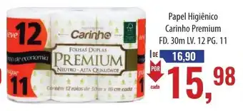 Supermercados BH Papel Higiênico Carinho Premium FD. 30m LV. 12 PG. 11 oferta
