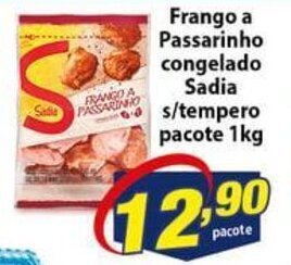 Vencedor Atacadista Frango a passarinho congelado Sadia s/tempero pacote 1kg oferta
