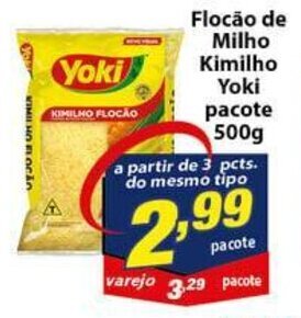 Vencedor Atacadista Flocao de Milho Kimilho Yoki pacote 500g oferta
