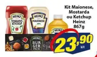 Vencedor Atacadista Kit Maionese, Mostarda ou Ketchup Heinz 867g oferta