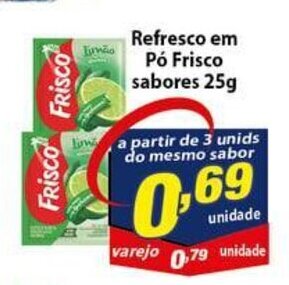 Vencedor Atacadista Refresco em po Frisco Sabores 25g oferta