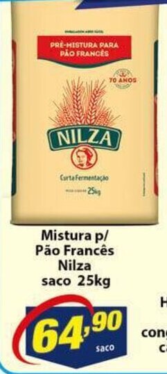 Vencedor Atacadista Mistura p/ Pao Frances Nilza saco 25kg oferta