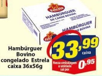 Vencedor Atacadista Hamburguer bovino Congelado Estrela caixa 36x56g oferta